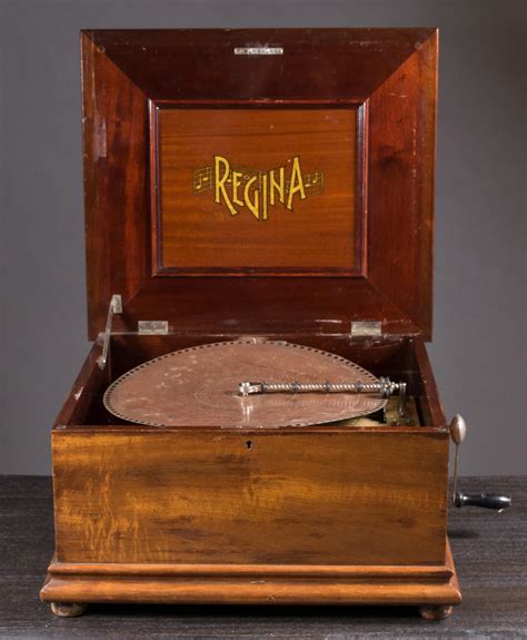 regina crank type music box with metal records|the regina music box.